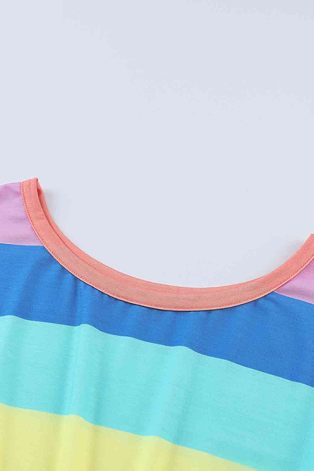 Multi-Color Stripe Round Neck Romper (7484696854616)