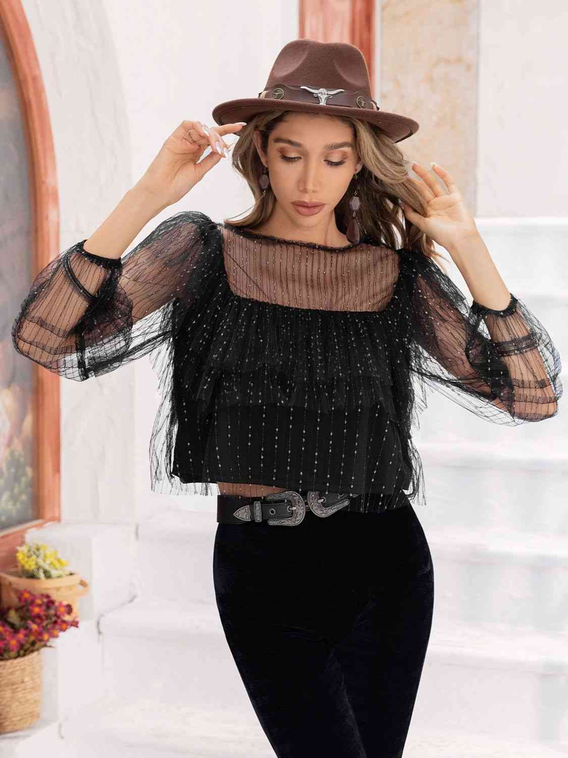 Layered Long Sleeves Blouse (7501318324312)
