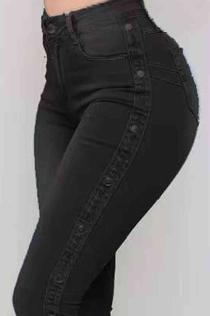 Button Fly - Button Detail Flare Jeans (7486623711320)