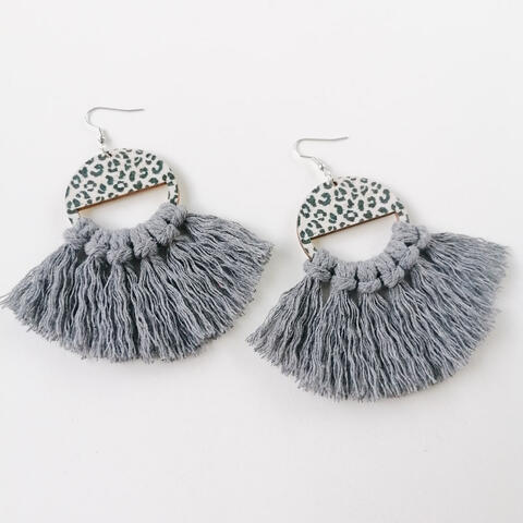 Leopard Tassel-Detail - Drop Earrings (7499298046040)
