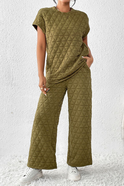 Short Sleeves Top & Pocketed Pants - Lounge Set (7500745179224)