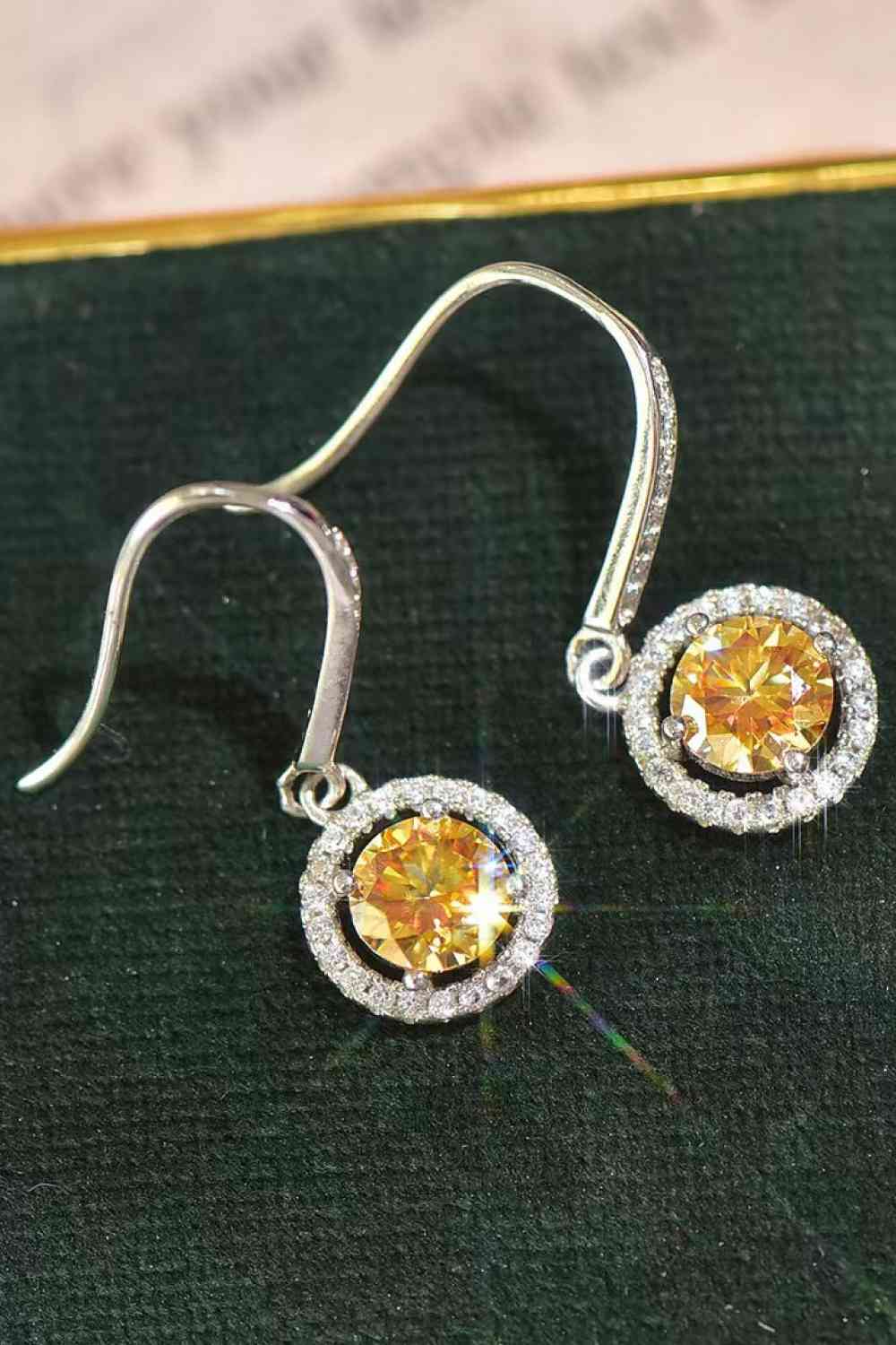 Platinum-Plated 2 Carat Moissanite Drop Earrings (7500198707288)