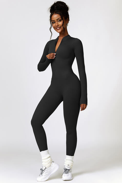 Jumpsuit Active - Half-Zip Long Sleeves Active Jumpsuit (7501002801240)