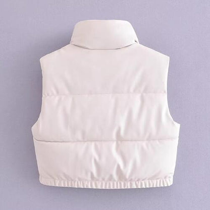 Gotta Have Drawstrings Puffer Vest - Zip-Up Drawstring Puffer Vest (7484290236504)