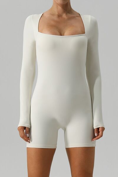 Long Sleeves Square Neck Leotard