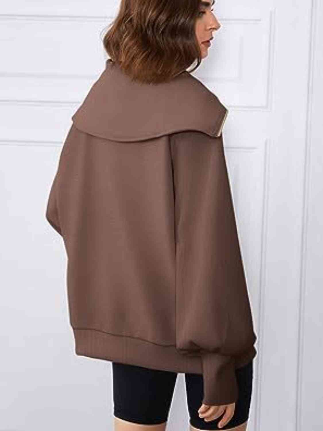 Oh My Lanta - Half-Zip Lantern Sleeves Top (7501315080280)