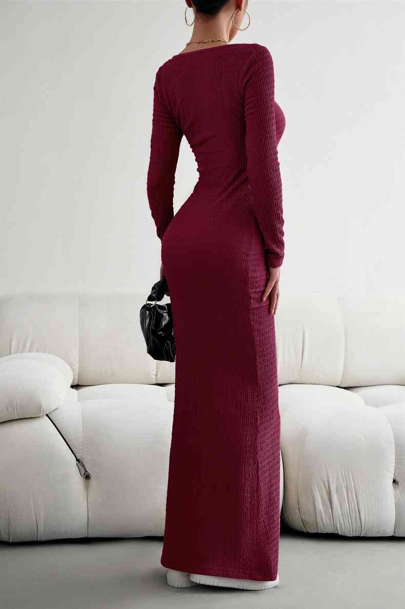 Maxi Bodycon Dress - Long Sleeves (7515555168344)