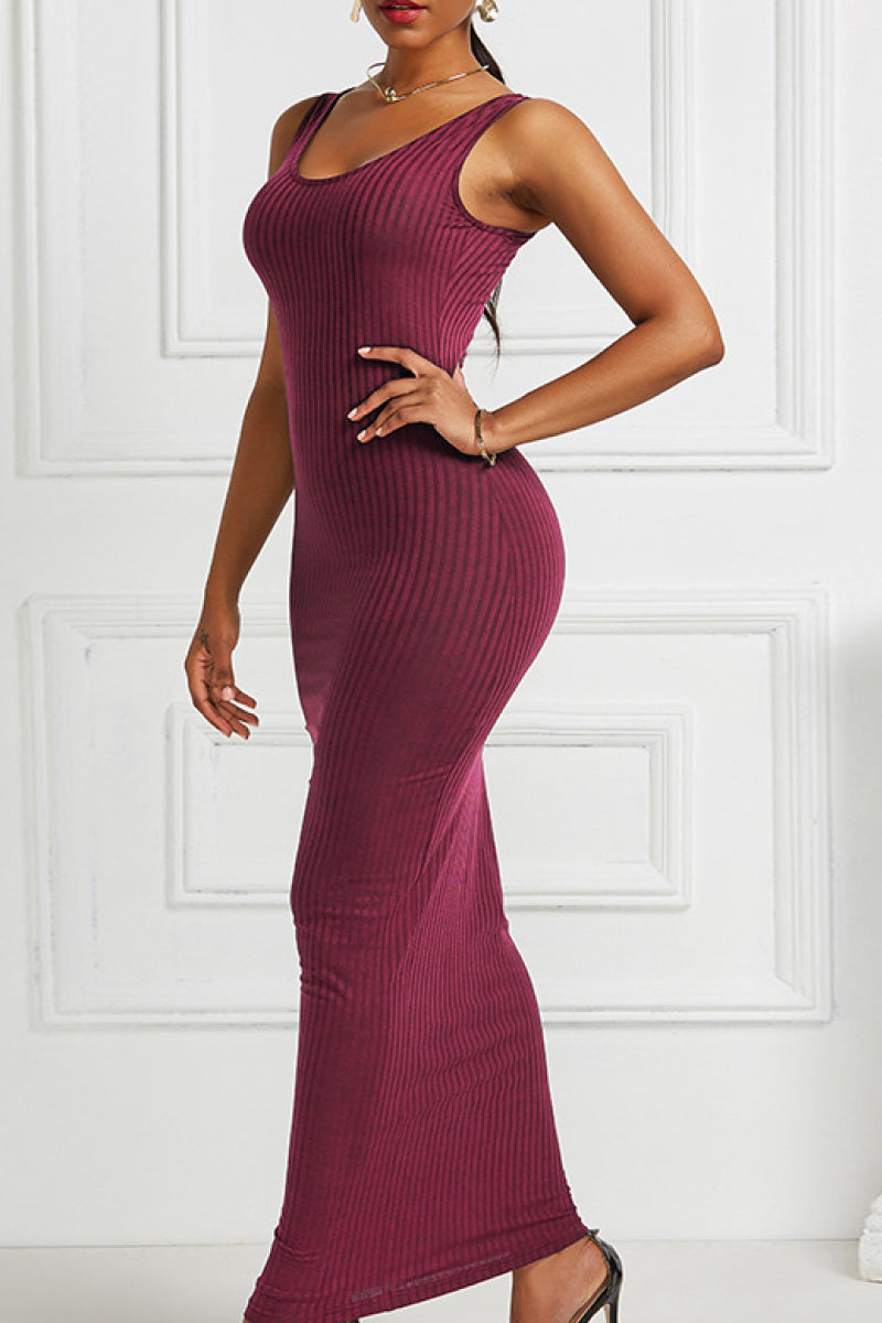 Ribbed Sleeveless Maxi Dress (7515615789144)