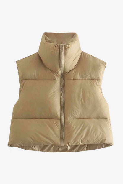 Gotta Have Drawstrings - Zip-Up Drawstring Puffer Vest (7484291907672)