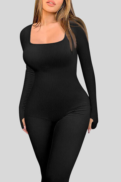 Square Neck Long Sleeves Leotard