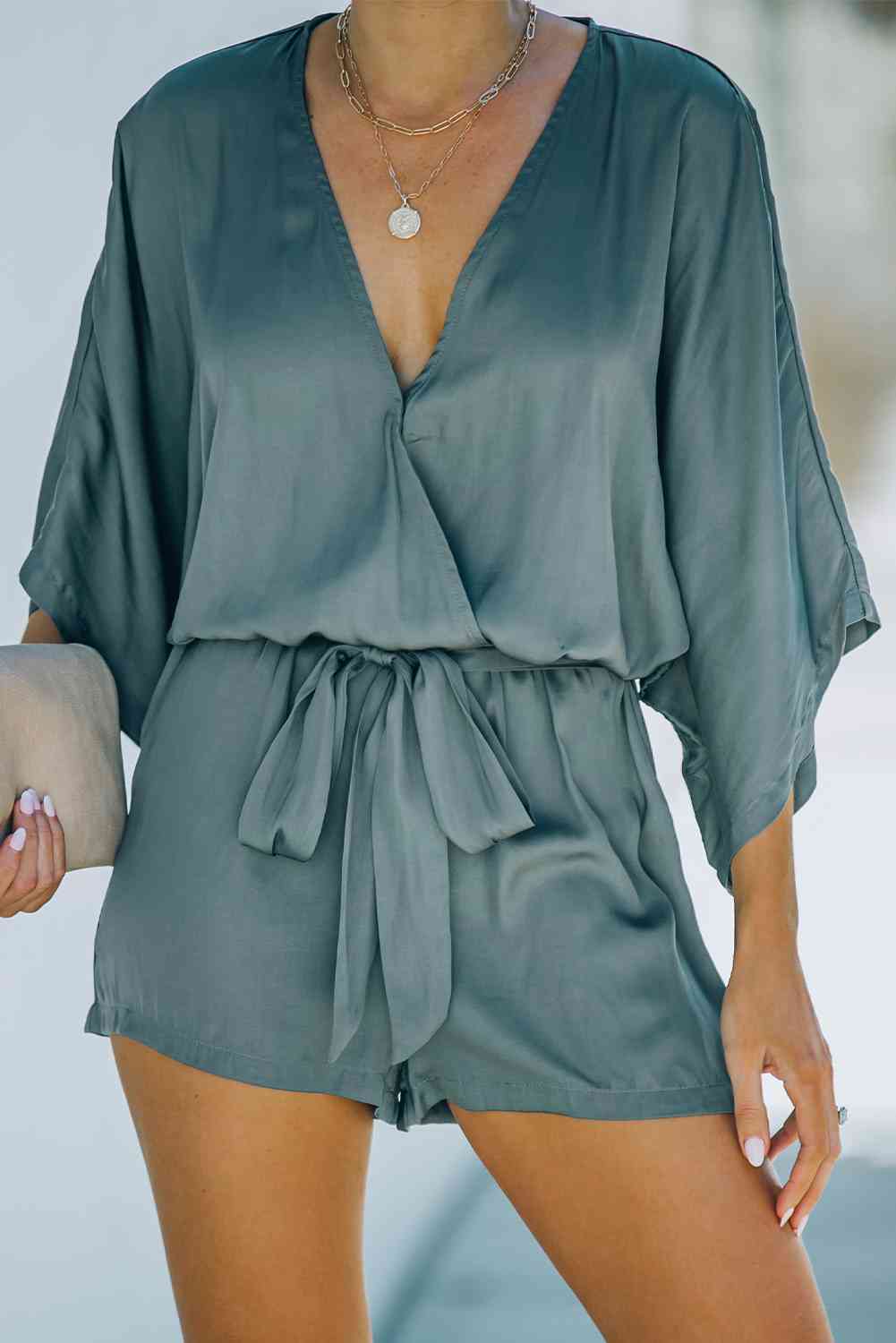 Dolman - Tie-Waist Sleeve Romper (7484720578648)