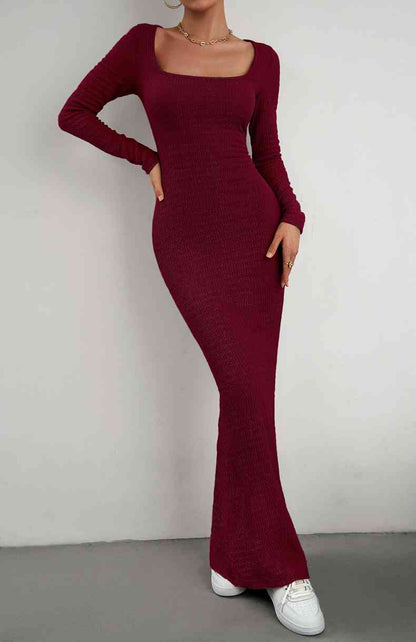 Maxi Bodycon Dress - Long Sleeves (7515555168344)