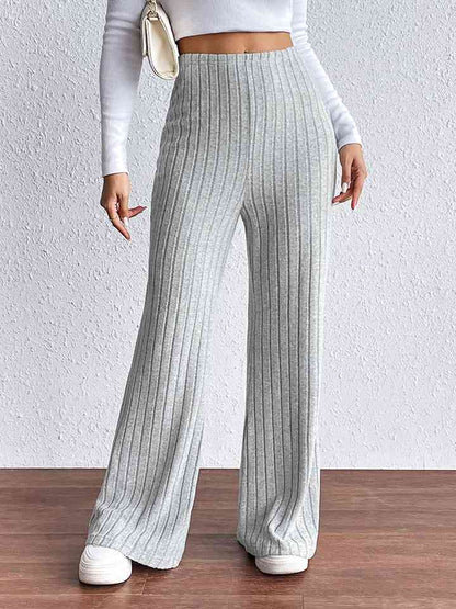 Ribbed Wide Leg Long Pants (7507814547544)