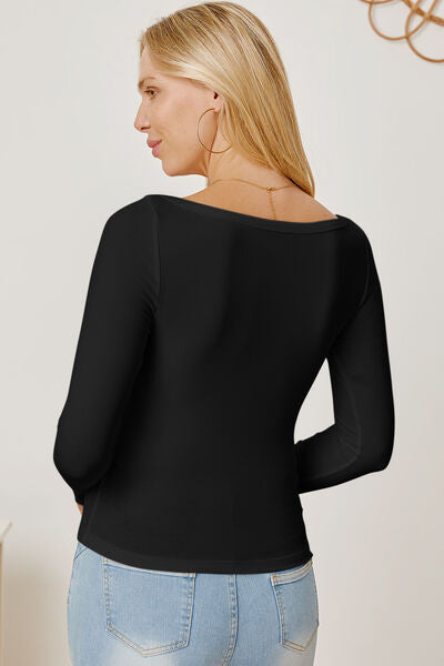 Square Neck Long Sleeves T-Shirt