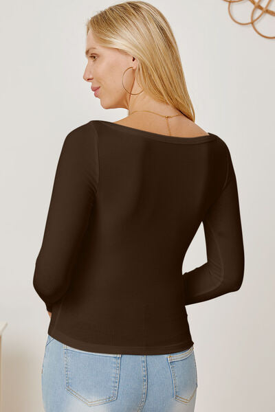Square Neck Long Sleeves T-Shirt