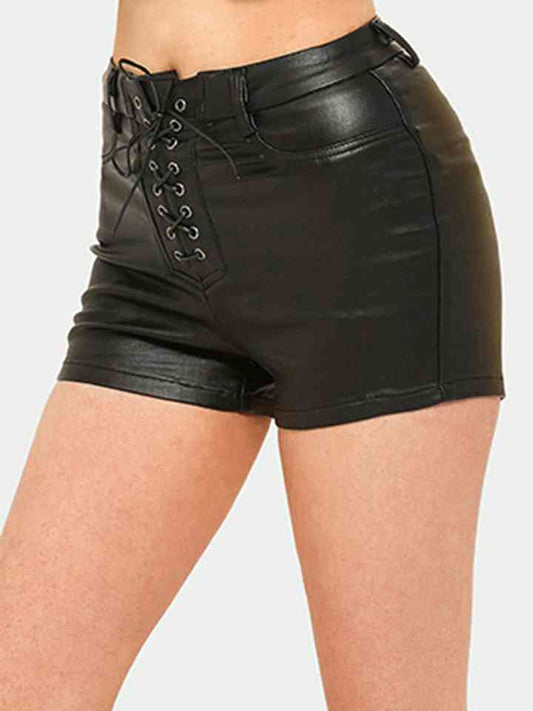 Gotta Be Laced - Full Size Lace-Up Shorts (7500820152408)