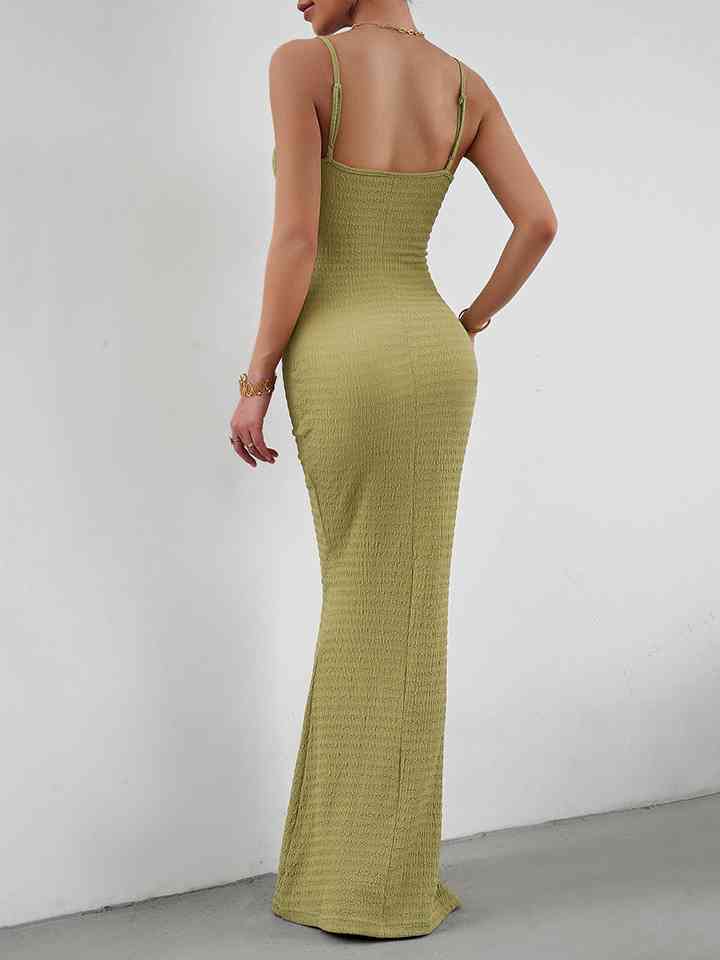 Straight Neck Sleeveless - Maxi Dress (7515550056536)