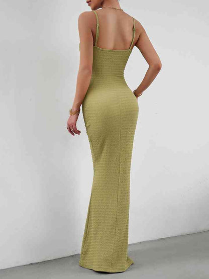 Straight Neck Sleeveless - Maxi Dress (7515550056536)