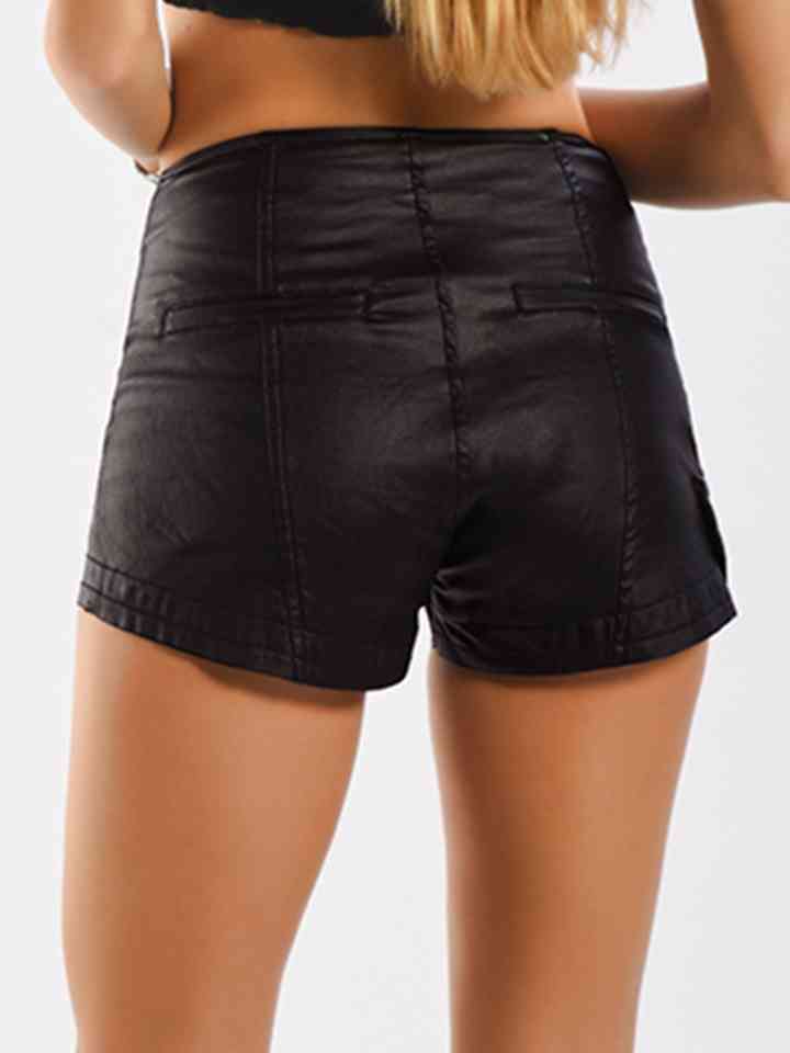 Short Shorts - Full Size Zip-Up Split Shorts (7500815564888)