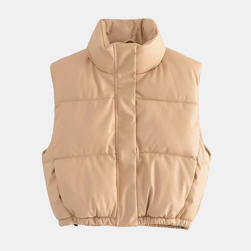 Gotta Have Drawstrings Puffer Vest - Zip-Up Drawstring Puffer Vest (7484290236504)