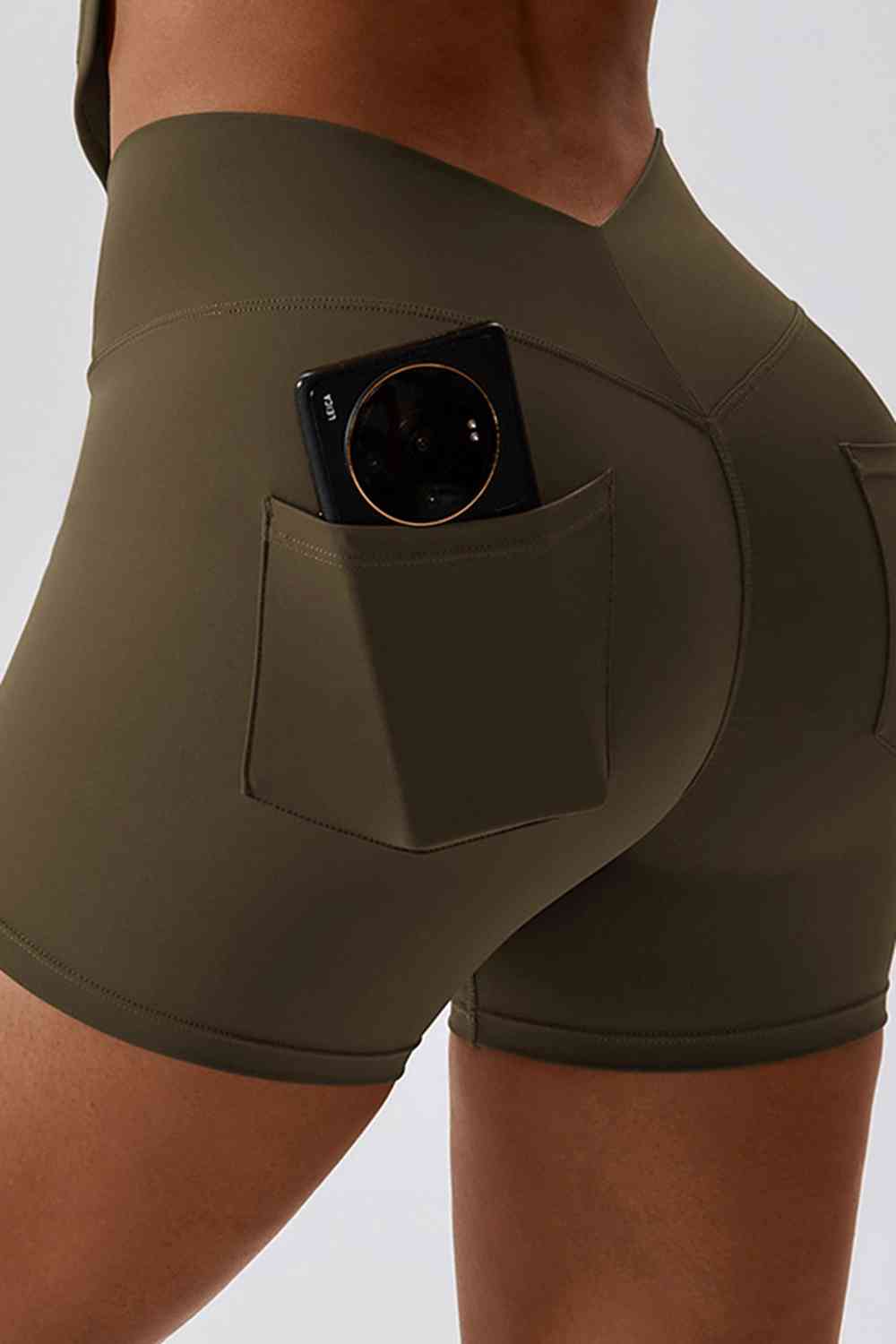 Back Pocket - Wide Waistband Sports Shorts (7500825755736)