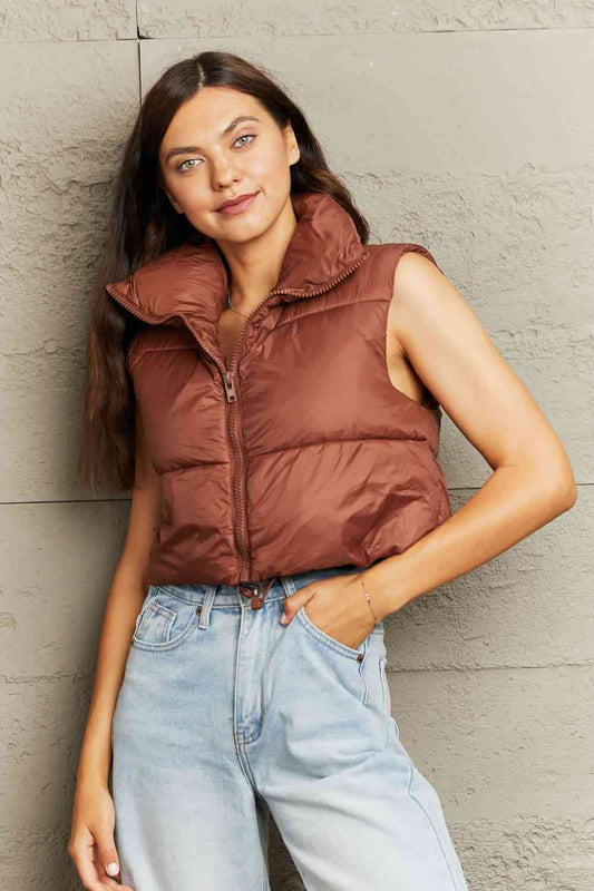 Gotta Have Drawstrings - Zip-Up Drawstring Puffer Vest (7484291907672)