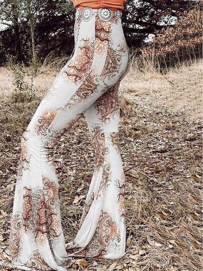 Printed Bodyline Flare Pants (7500881723480)
