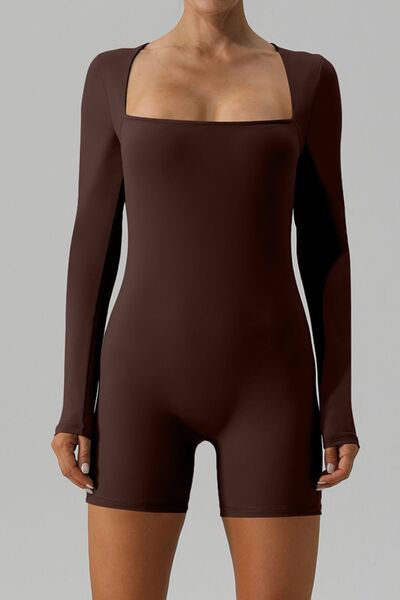 Long Sleeves Square Neck Leotard