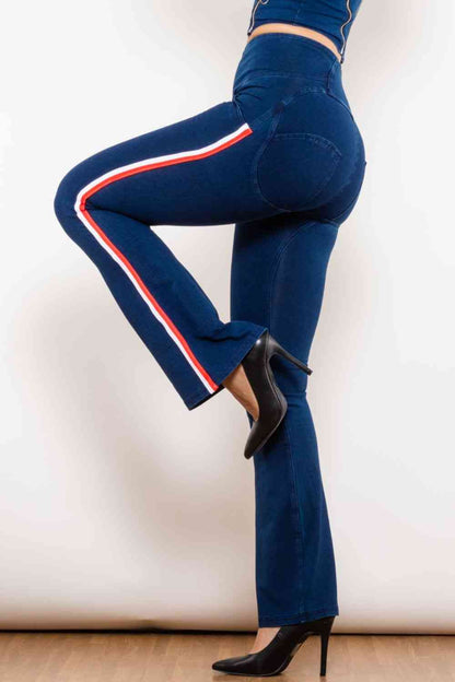 Apple/Mac - Side Stripe Zip Closure Bootcut Jeans (7486624137304)