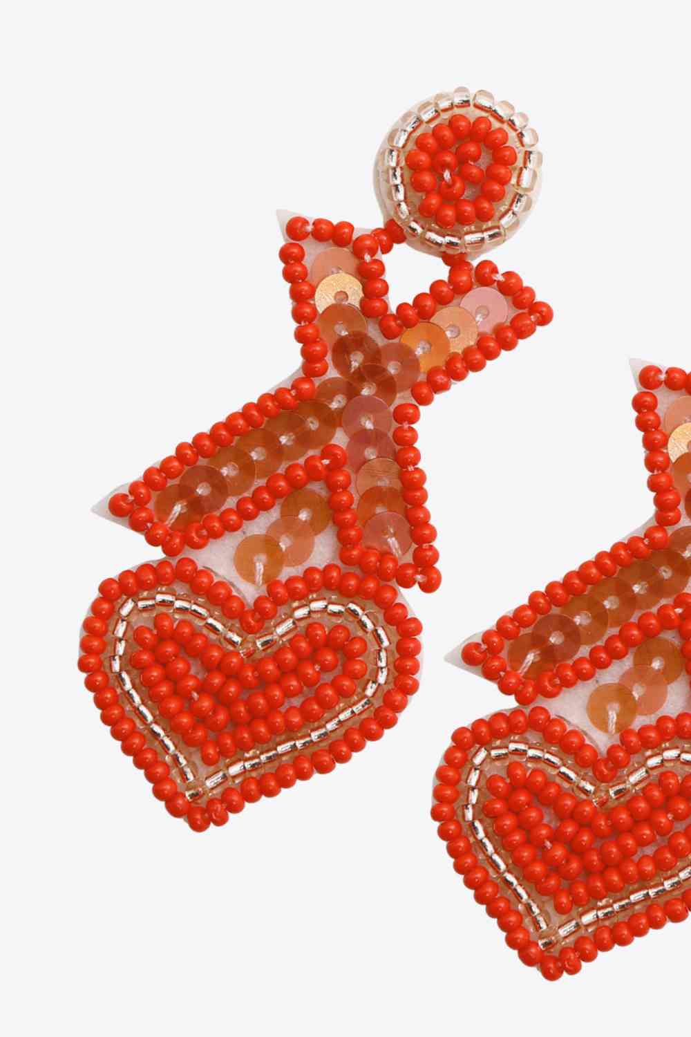 Random 2-Pair Heart & X-Shape Bead Dangle Earrings (7499324293208)