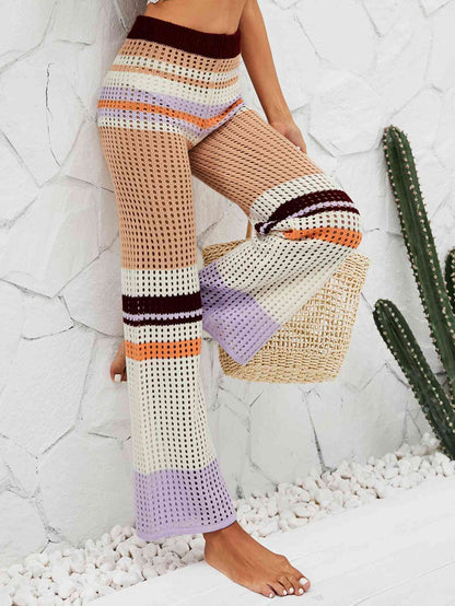 Colors - Color Block Openwork Knit Pants (7500884050008)