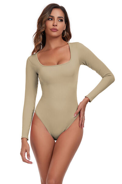 Active Bodysuit - Square Neck Long Sleeves (7501420462168)