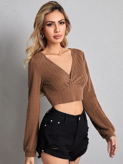 Textured Surplice - Long Sleeves T-Shirt (7515481931864)