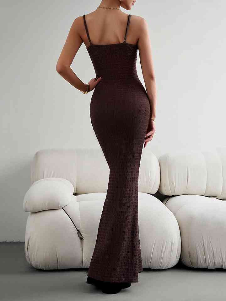 Straight Neck Sleeveless - Maxi Dress (7515550056536)