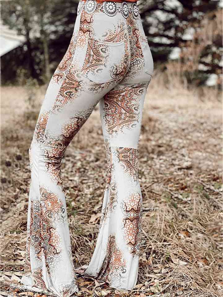 Printed Bodyline Flare Pants (7500881723480)