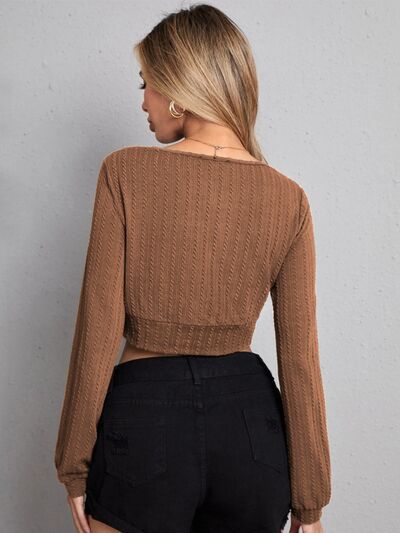 Textured Surplice - Long Sleeves T-Shirt (7515481931864)
