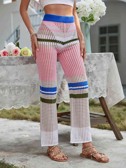 Colors - Color Block Openwork Knit Pants (7500884050008)