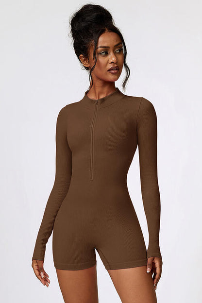 Romper Active - Half-Zip Long Sleeve Active Romper (7484684501080)