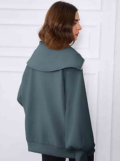 Oh My Lanta - Half-Zip Lantern Sleeves Top (7501315080280)