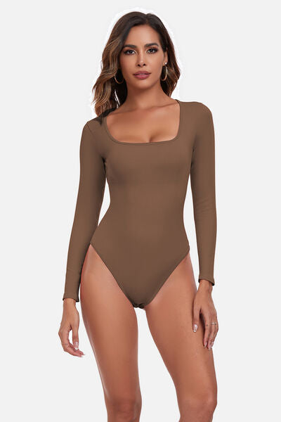 Active Bodysuit - Square Neck Long Sleeves (7501420462168)