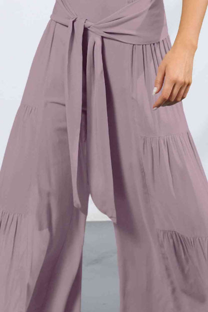 Tiered - Tie Front Smocked Tiered Culottes (7507814875224)
