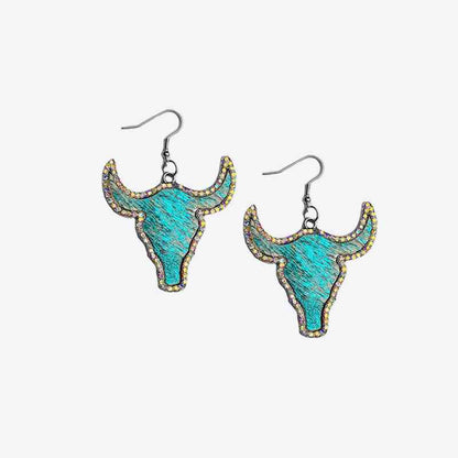 Rhinestone Bull Earrings (7499303256152)