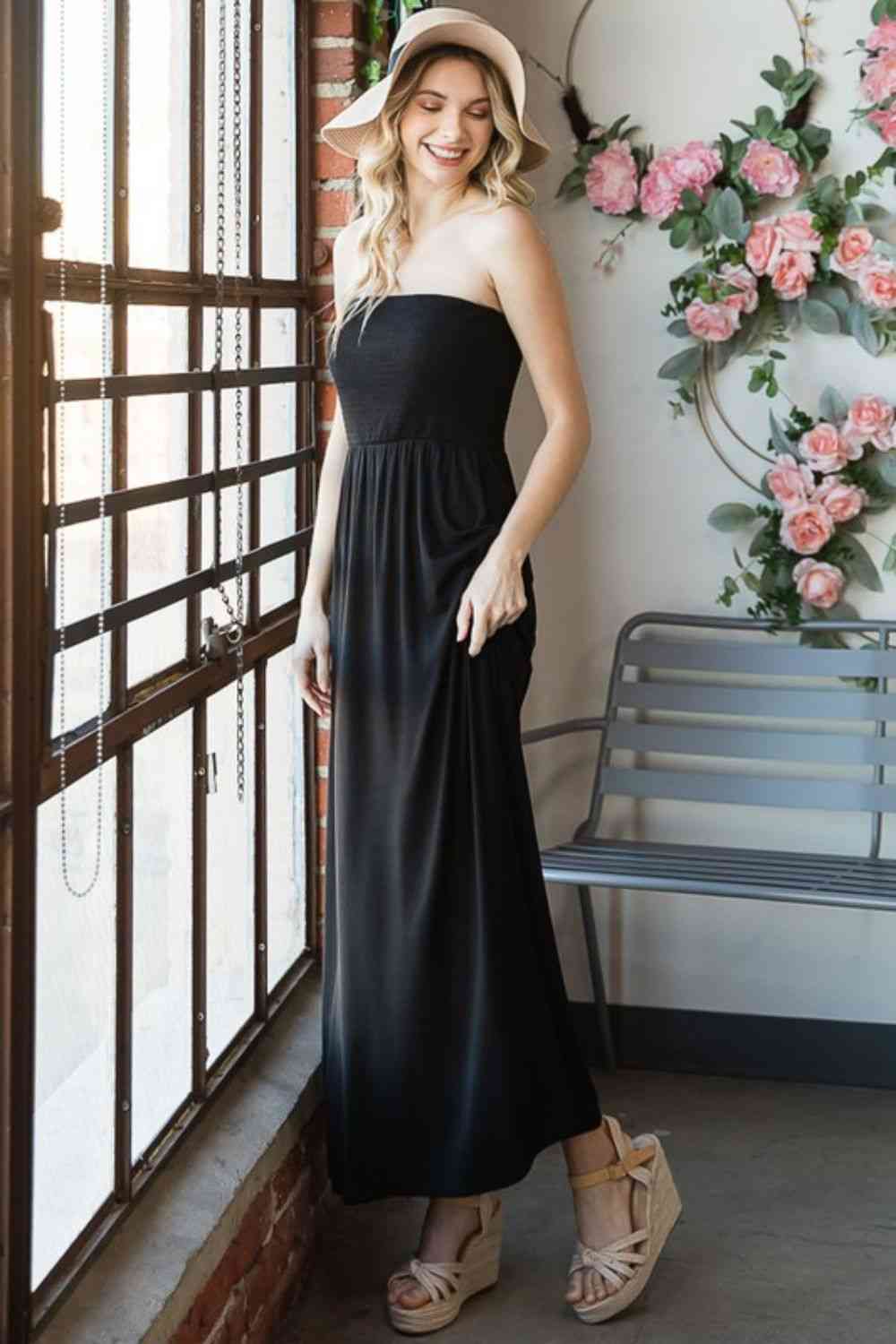 Heimish Dress - Full Size Strapless Maxi Dress (7515565719640)