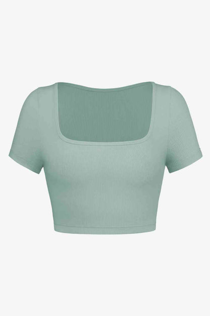 Square Neck Ribbed - Crop-Top (7501331234904)
