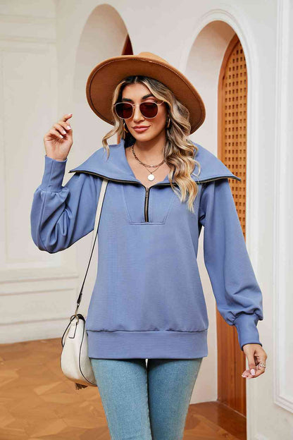 Collared - Half-Zip Collared Sweatshirt (7501332250712)