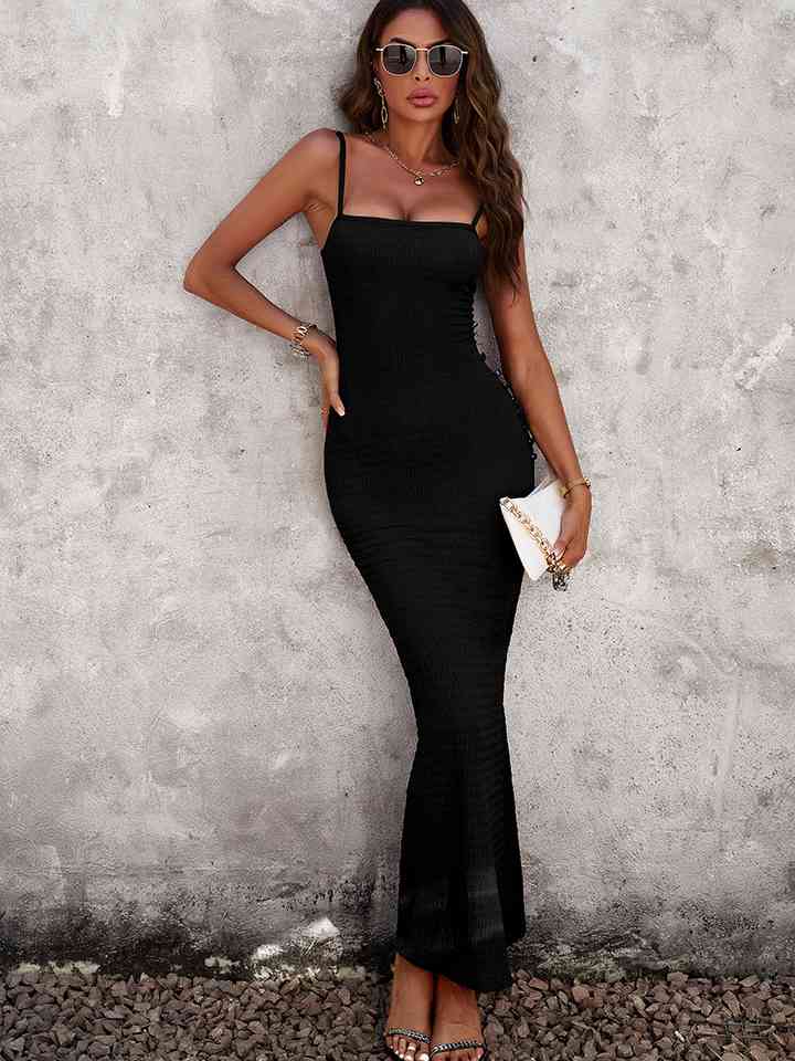 Spaghetti Strap Bodyline - Maxi Dress (7515541635160)