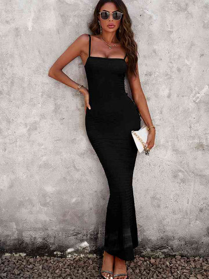 Spaghetti Strap Bodyline - Maxi Dress (7515541635160)