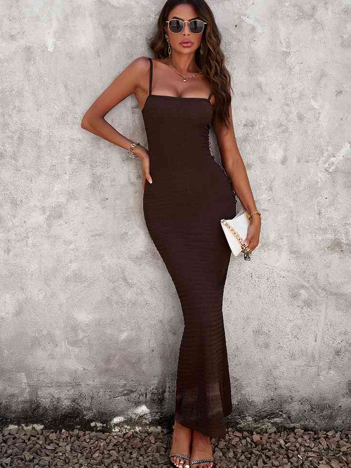 Spaghetti Strap Bodyline - Maxi Dress (7515541635160)