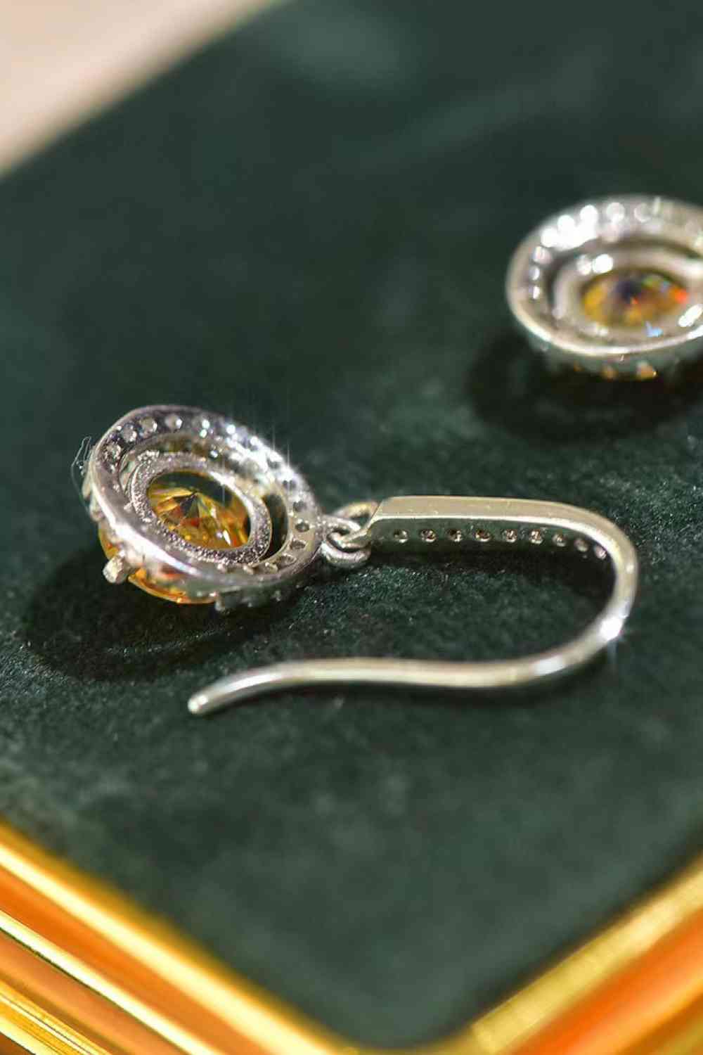 Platinum-Plated 2 Carat Moissanite Drop Earrings (7500198707288)
