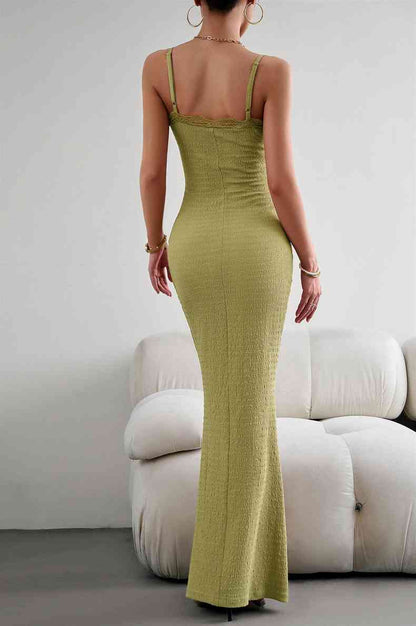 Spaghetti Strap Maxi - Fishtail Dress (7515554742360)